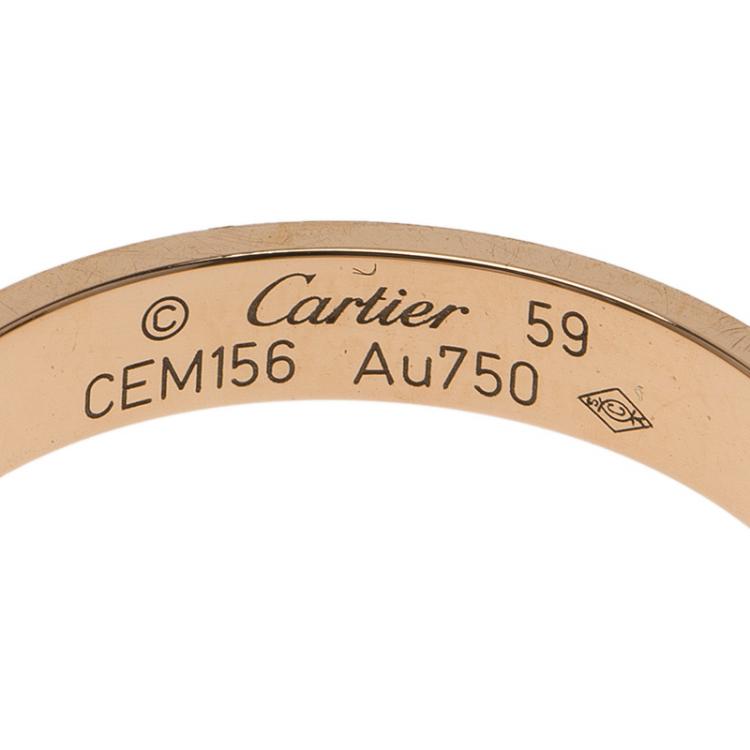 Pre Owned Cartier Love 18K Rose Gold Wedding Band Ring Size 59