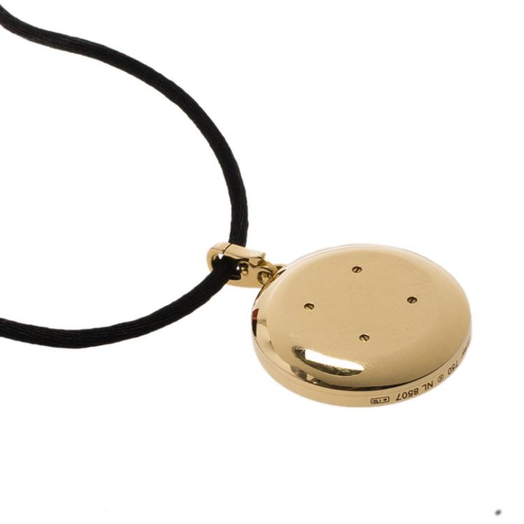 Pre Owned Cartier Pasha Mother Of Pearl Yellow Gold Pendant Necklace