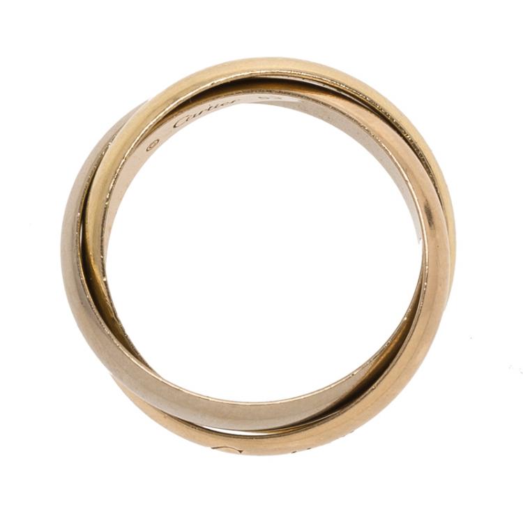 Pre Owned Cartier Trinity 18Kt 3-Tone Gold Ring Size 53