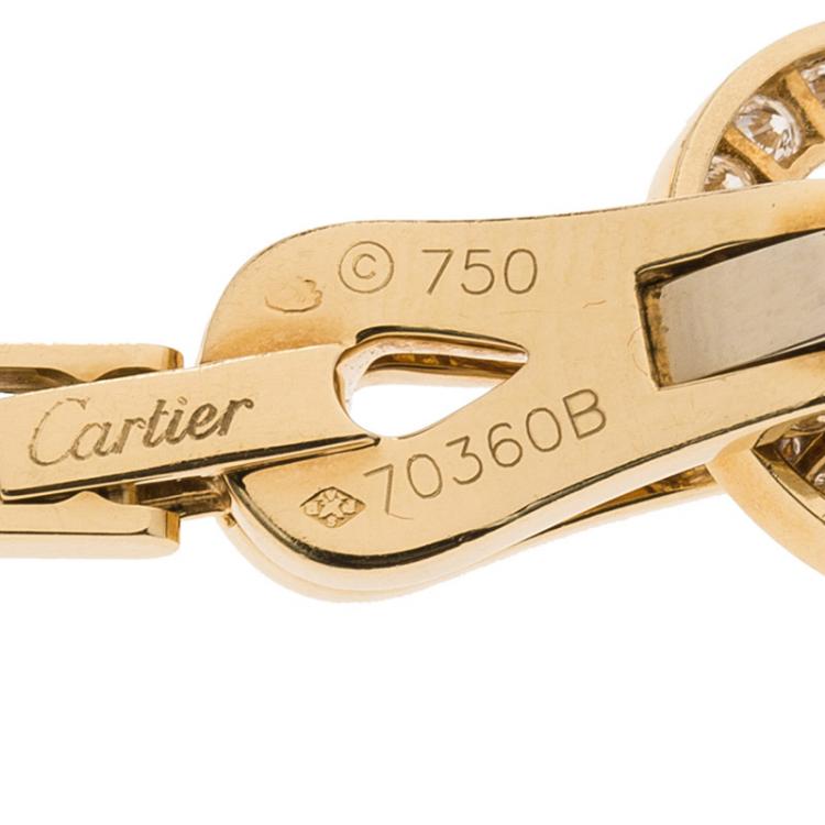 Pre Owned Cartier Agrafe Diamond Yellow Gold Bracelet