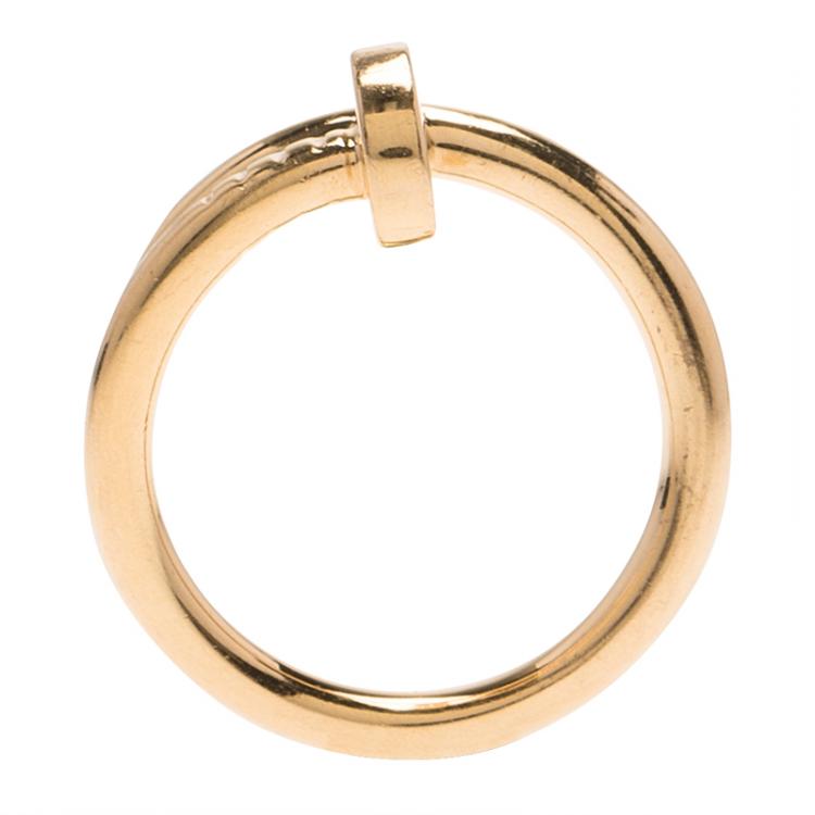 Pre Owned Cartier Juste Un Clou Rose Gold Ring Size 56
