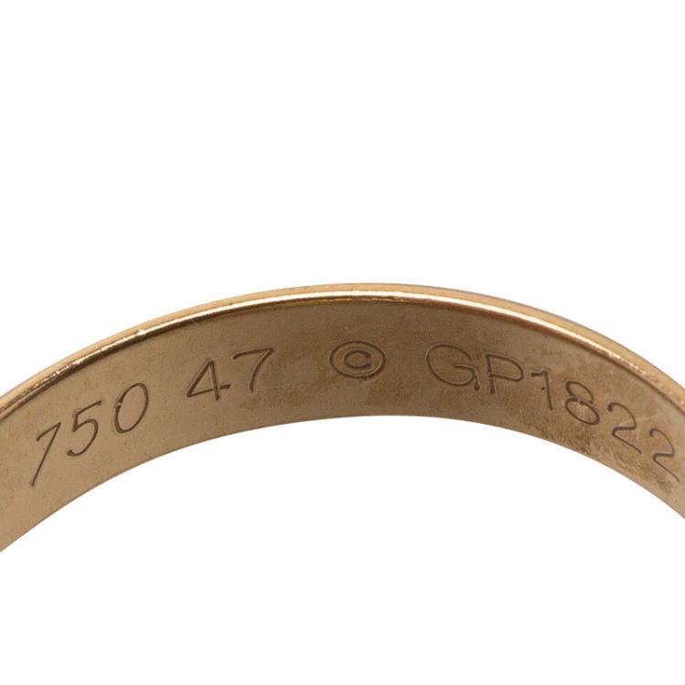 Pre Owned Cartier Trinity De Cartier Classic Three Tone 18k Gold Band Ring 47