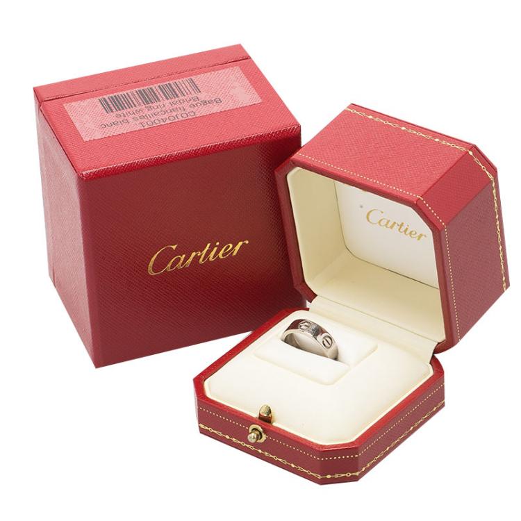 Pre Owned Cartier Vintage Love White Gold Wedding Band Ring Size 50