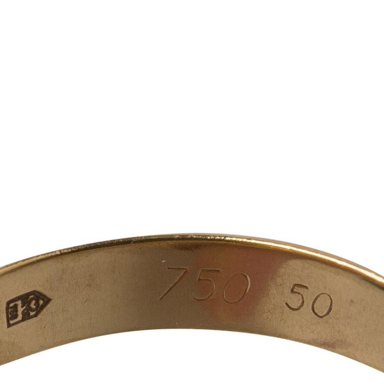 Pre Owned Cartier Vintage Les Must De Cartier Trinity Three Tone 18k Gold Band Ring Size 50 