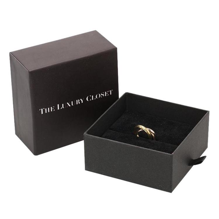 Pre Owned Cartier Vintage Le Must De Cartier Trinity Three Tone 18k Gold Band Ring Size 51
