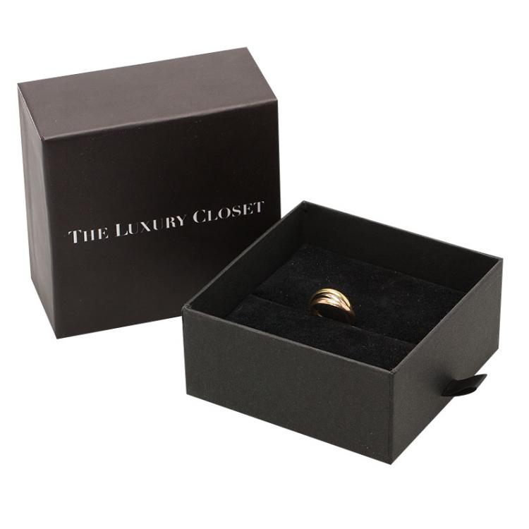 Pre Owned Cartier Trinity De Cartier Three Tone 18k Gold Band Ring Size 47