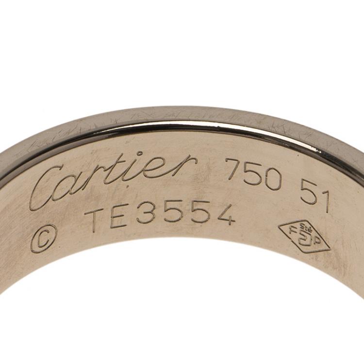 Pre Owned Cartier Love White Gold Ring Size 51