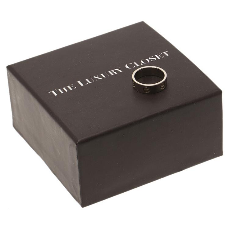 Pre Owned Cartier Love White Gold Ring Size 51