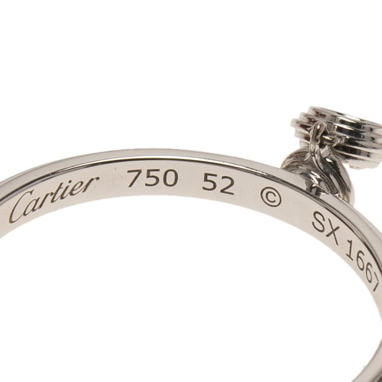 Pre Owned Cartier Diamants Légers De Cartier Diamond & White Gold Ring Size 52