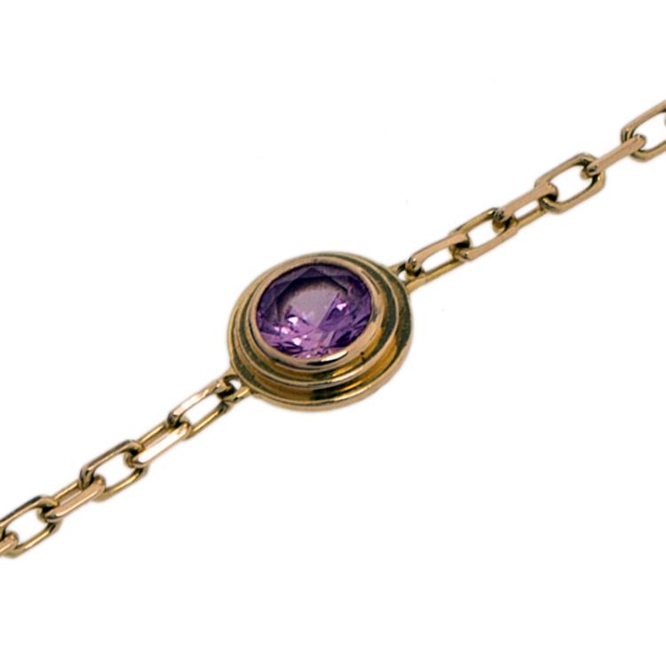 Pre Owned Cartier Saphirs Légers De Cartier Pink Sapphire 18K Rose Gold Bracelet