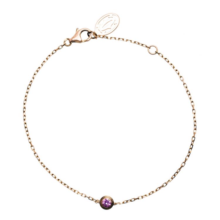 Pre Owned Cartier Saphirs Légers De Cartier Pink Sapphire 18K Rose Gold Bracelet