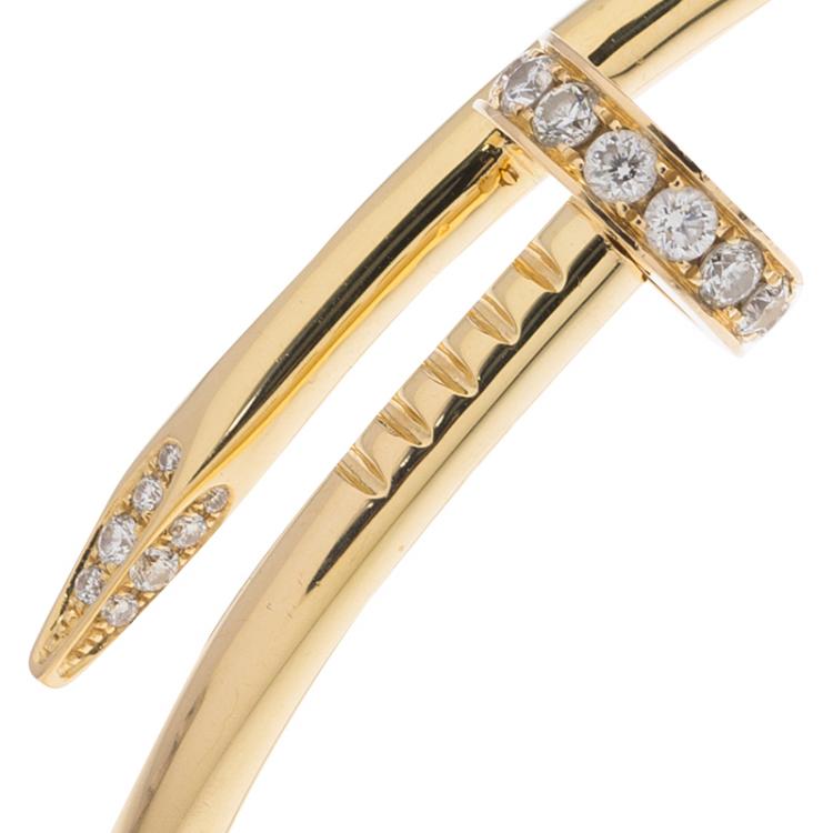 Pre Owned Cartier Juste Un Clou Diamonds & Rose Gold Bracelet 17cm