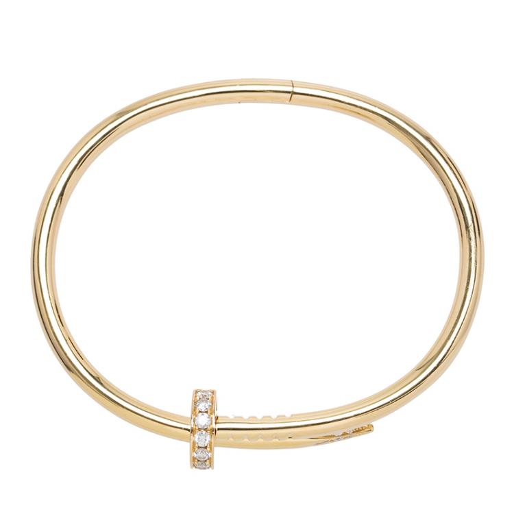 Pre Owned Cartier Juste Un Clou Diamonds & Rose Gold Bracelet 17cm