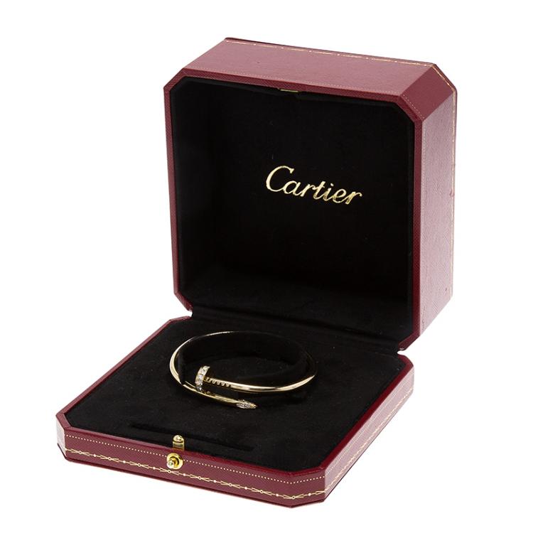 Pre Owned Cartier Juste Un Clou Diamonds & Rose Gold Bracelet 17cm