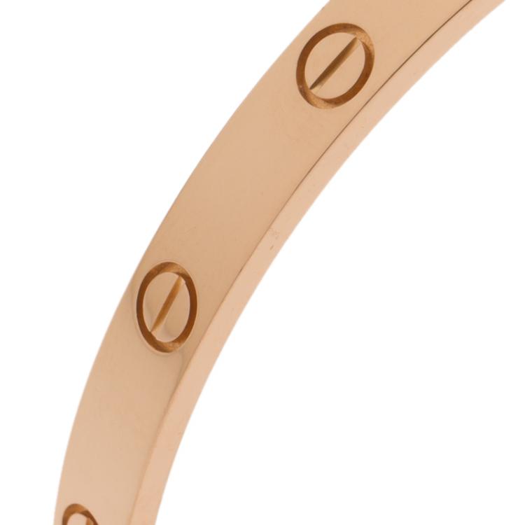 Pre Owned Cartier Love Open Cuff Rose Gold Bracelet 18cm