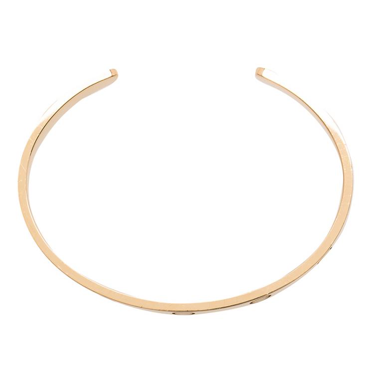 Pre Owned Cartier Love Open Cuff Rose Gold Bracelet 18cm