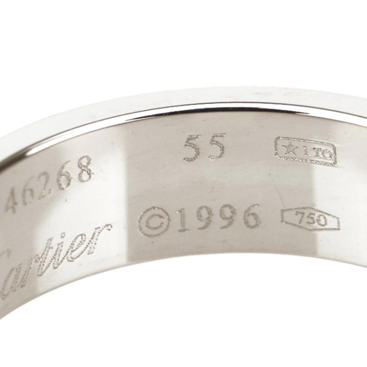 Pre Owned Cartier LOVE White Gold Ring Size 55