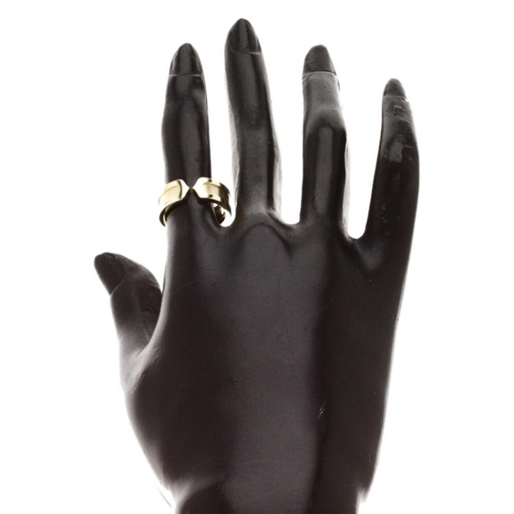 Pre Owned Cartier C de Cartier Yellow Gold Ring Size 49