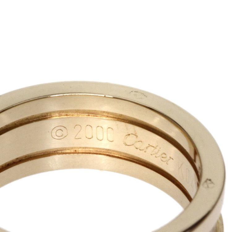 Pre Owned Cartier C de Cartier Yellow Gold Ring Size 49