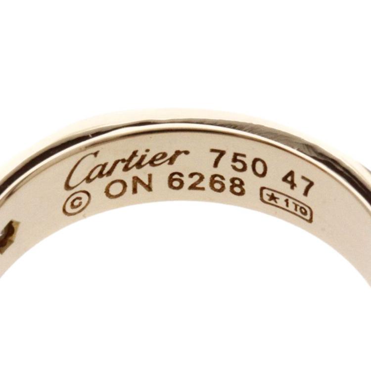 Pre Owned Cartier Love 1 Diamond Rose Gold Wedding Band Ring Size 47
