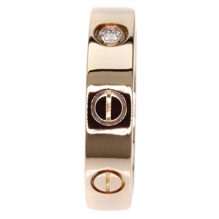 Pre Owned Cartier Love 1 Diamond Rose Gold Wedding Band Ring Size 47
