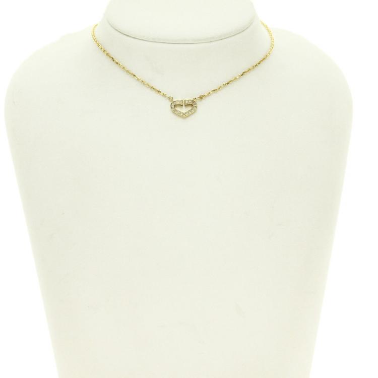 Pre Owned Cartier C de Cartier Diamond Pave Yellow Gold Necklace