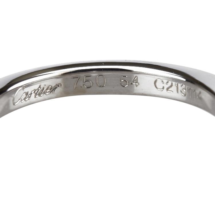 مملوكة مسبقًا Cartier Solitaire Diamond 0.21 ct  White Gold Ring Size 54