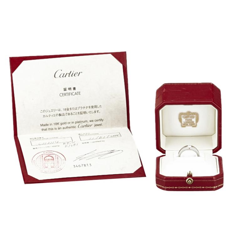 مملوكة مسبقًا Cartier Solitaire Diamond 0.21 ct  White Gold Ring Size 54