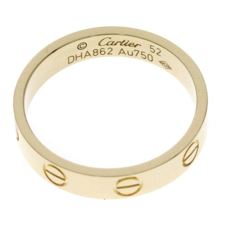 Pre Owned Cartier Love Rose Gold Wedding Band Ring Size 52