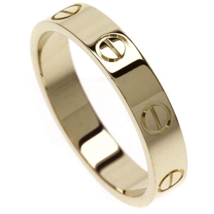 Pre Owned Cartier Love Rose Gold Wedding Band Ring Size 52