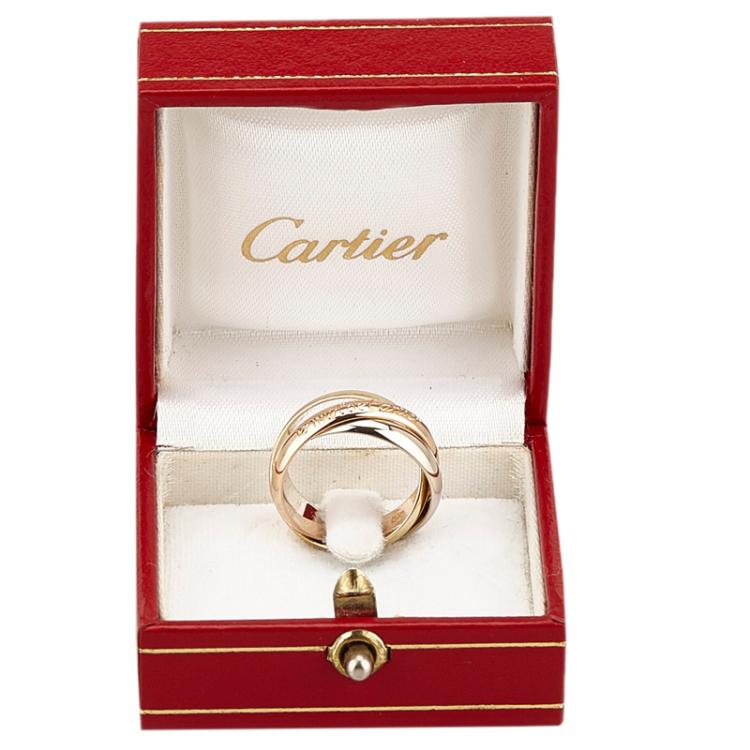 Pre Owned Cartier Trinity 18Kt 3-Tone Gold Ring Size 52