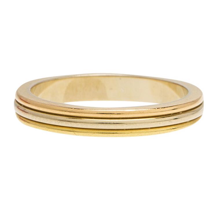 Pre Owned Cartier Trinity Tri-Tone 18K Gold Wedding Band Ring Size 49