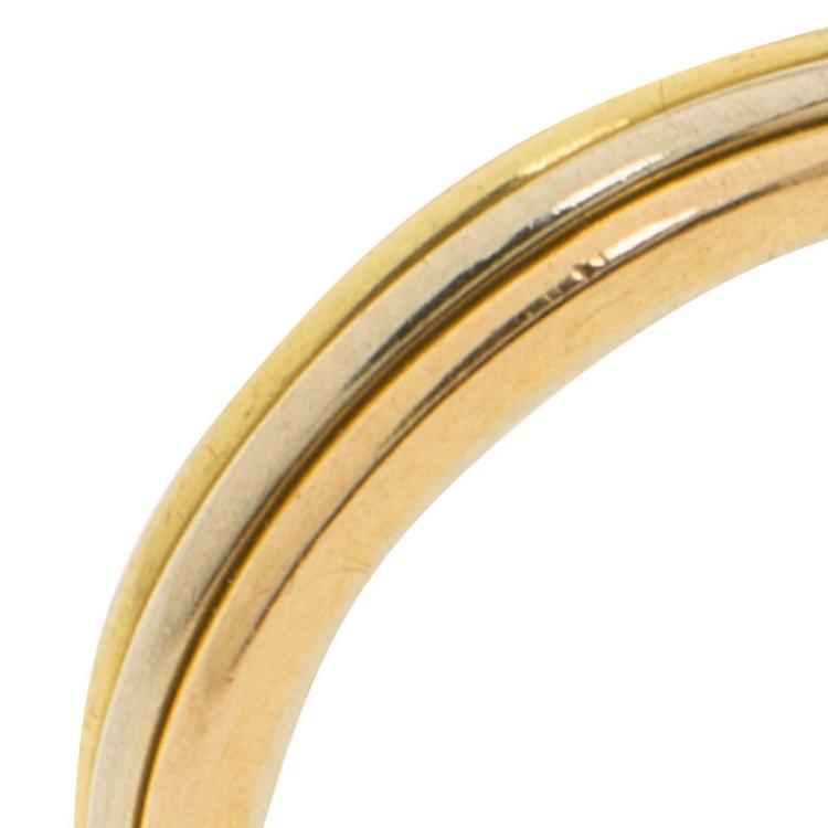 Pre Owned Cartier Trinity Tri-Tone 18K Gold Wedding Band Ring Size 49