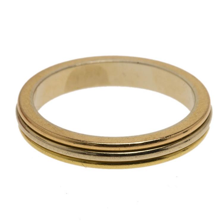 Pre Owned Cartier Trinity Tri-Tone 18K Gold Wedding Band Ring Size 49