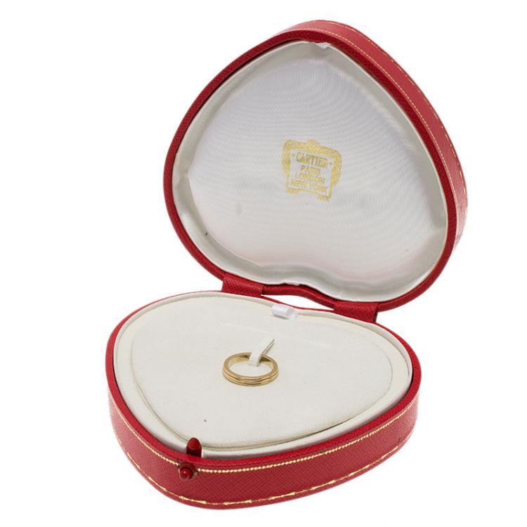 Pre Owned Cartier Trinity Tri-Tone 18K Gold Wedding Band Ring Size 49