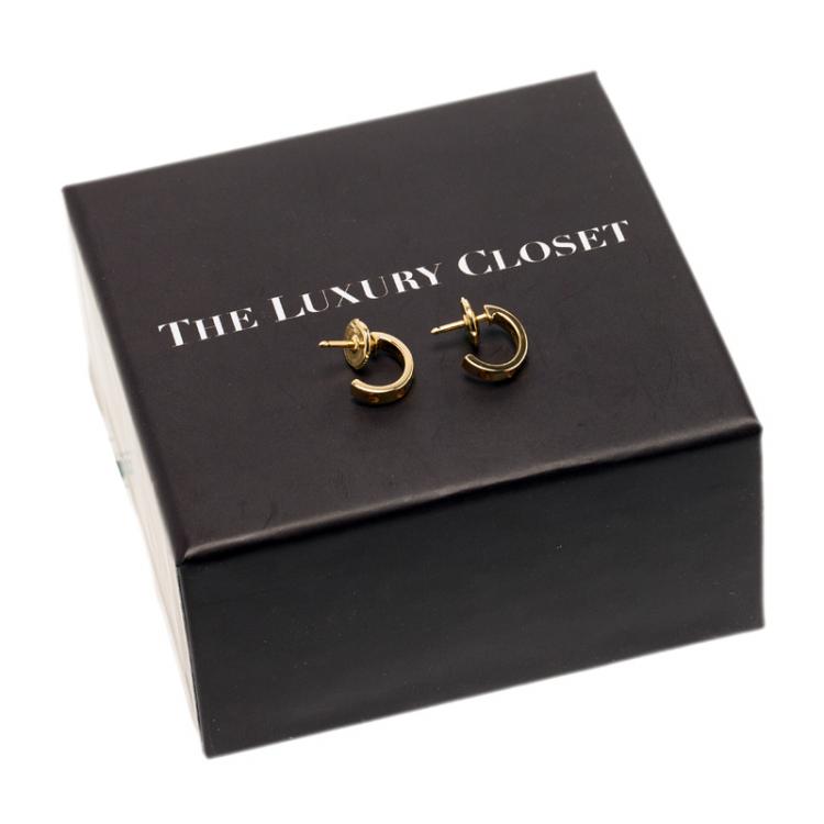 Pre Owned Cartier Love Rose Gold Small Open Hoop Earrings