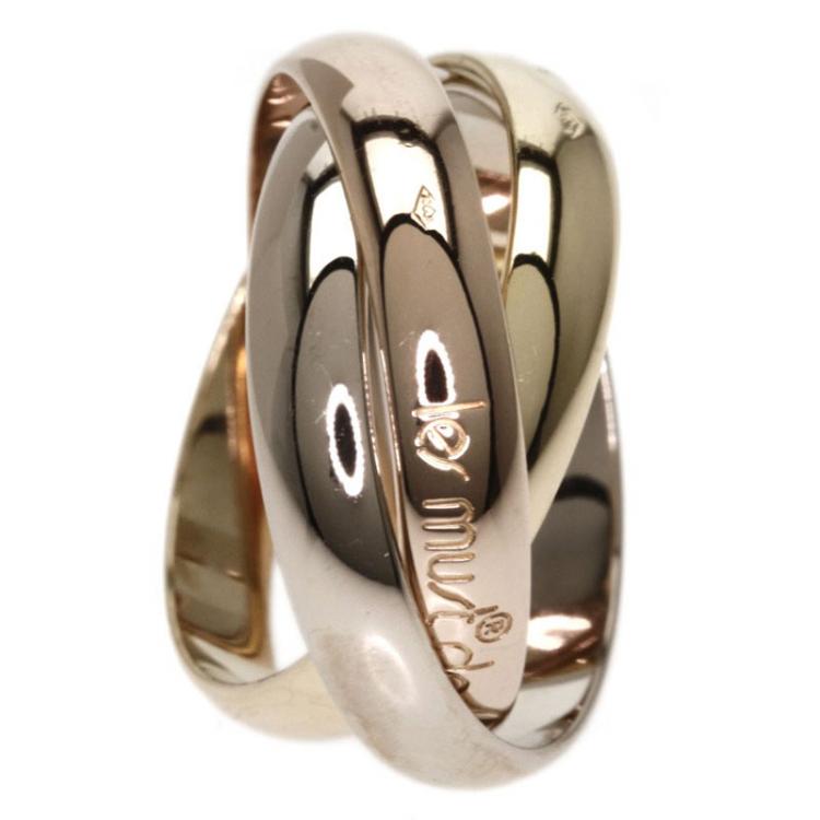 Pre Owned Cartier Trinity 18K 3-Tone Gold Ring Size 48