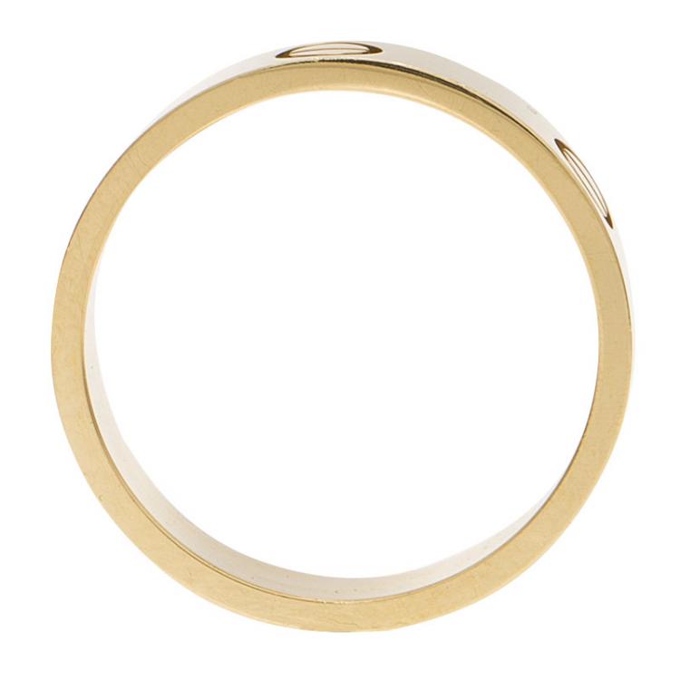 Pre Owned Cartier Love 18kt Yellow Gold Band Ring Size 59