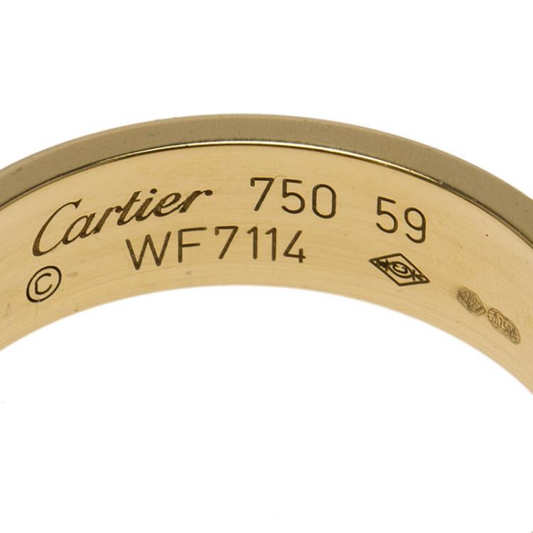 Pre Owned Cartier Love 18kt Yellow Gold Band Ring Size 59