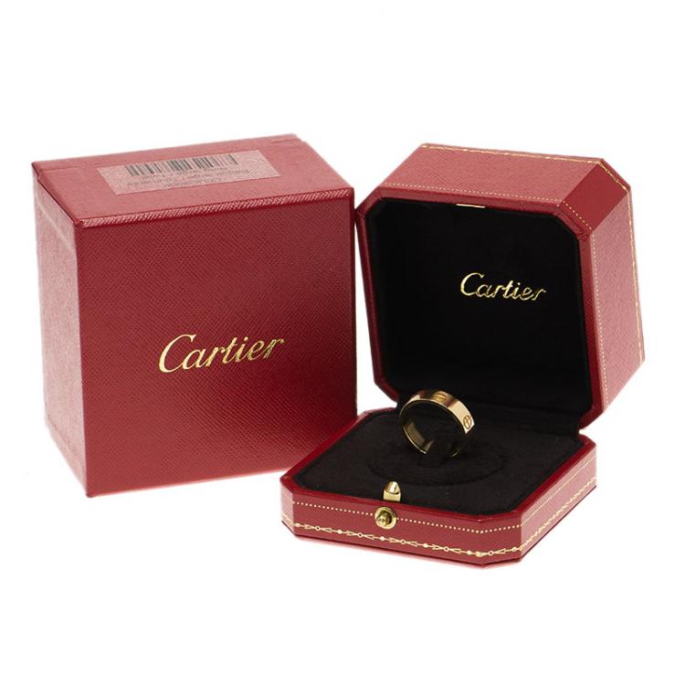 Pre Owned Cartier Love 18kt Yellow Gold Band Ring Size 59