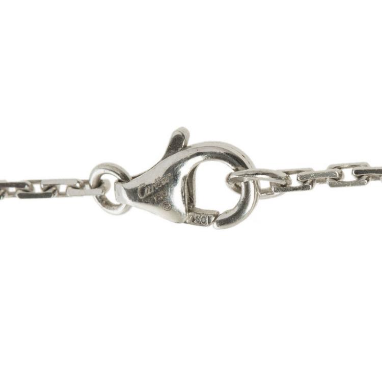 Pre Owned Cartier Love Slide Charms Box Link 18k White Gold Chain Necklace