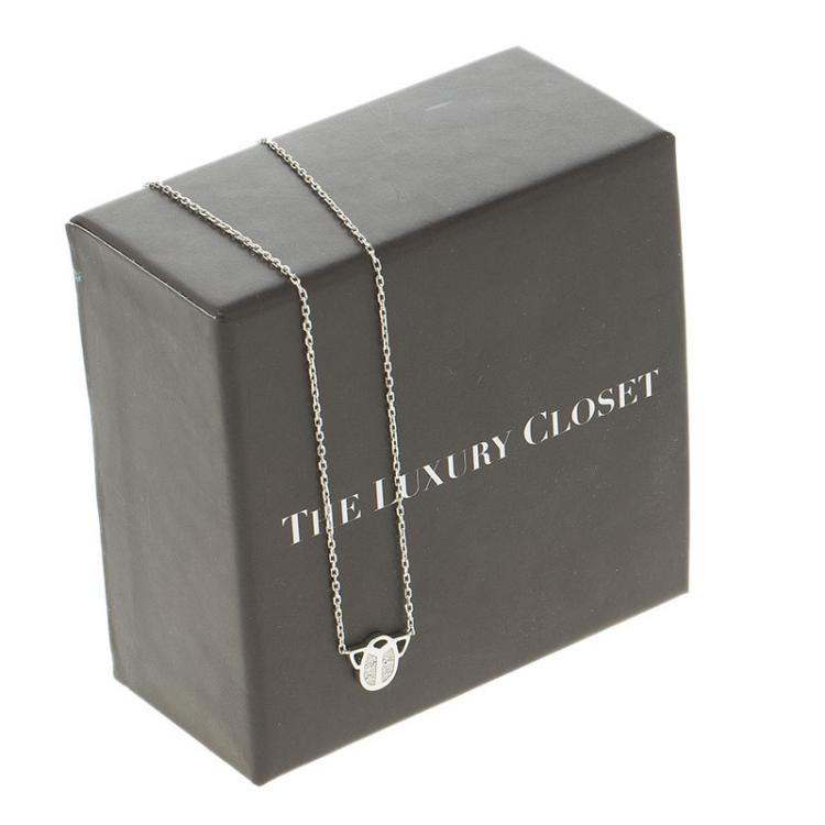 Pre Owned Cartier Love Slide Charms Box Link 18k White Gold Chain Necklace