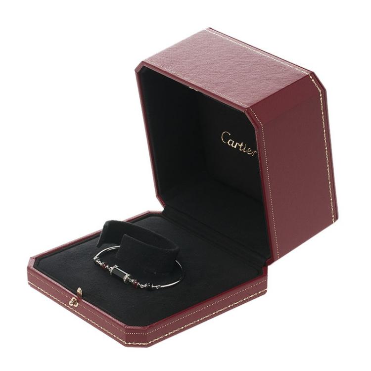 Pre Owned Cartier Le Baiser du Dragon Diamond, Ruby & Onyx White Gold Bracelet 18cm