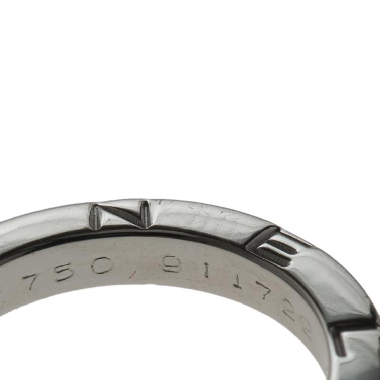 Pre Owned Chanel 18k White Gold Open Style Ring Size 50.5