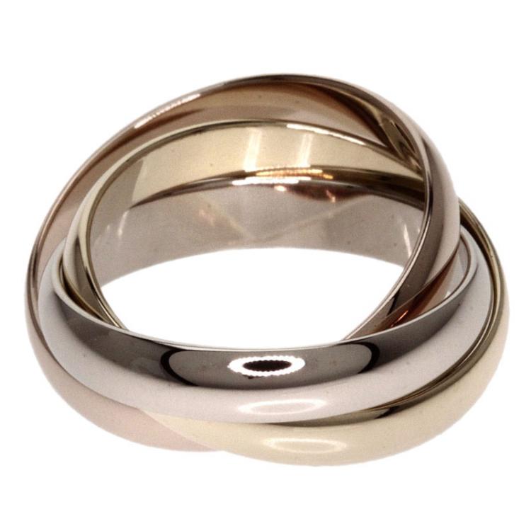Pre Owned Cartier Trinity de Cartier 18K 3-Tone Gold Band Ring Size 49