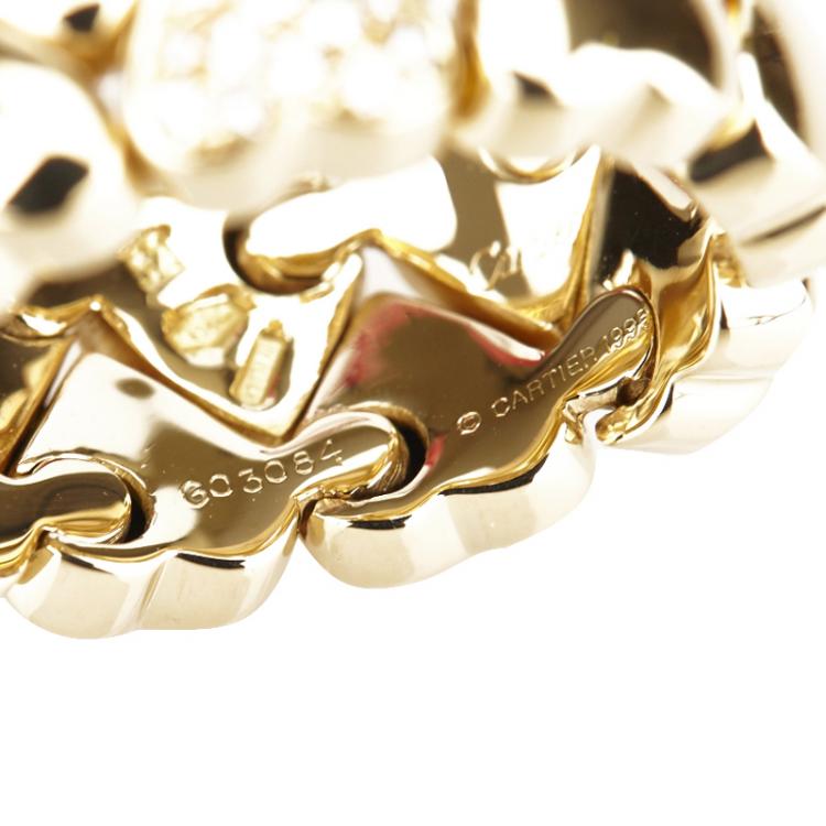 Pre Owned Cartier Heart Diamond Yellow Gold Ring Size 52