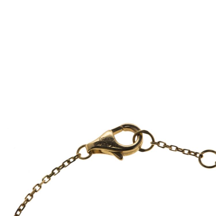 Pre Owned Cartier Amulette De Cartier Mother of Pearl Diamond 18k Yellow Gold Bracelet