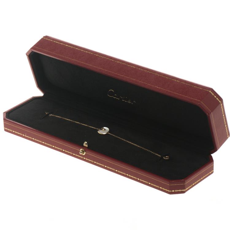 Pre Owned Cartier Amulette De Cartier Mother of Pearl Diamond 18k Yellow Gold Bracelet