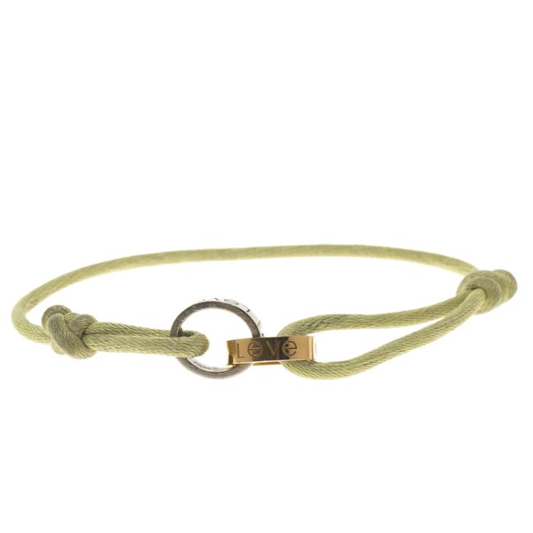 Pre Owned Cartier Love Charity 18K White and Rose Gold Cord Bracelet 
