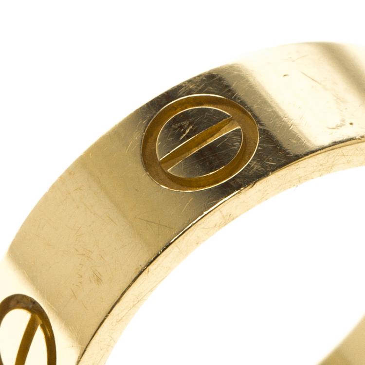 مملوكة مسبقًا Cartier Love 18k Rose Gold Band Ring Size 51